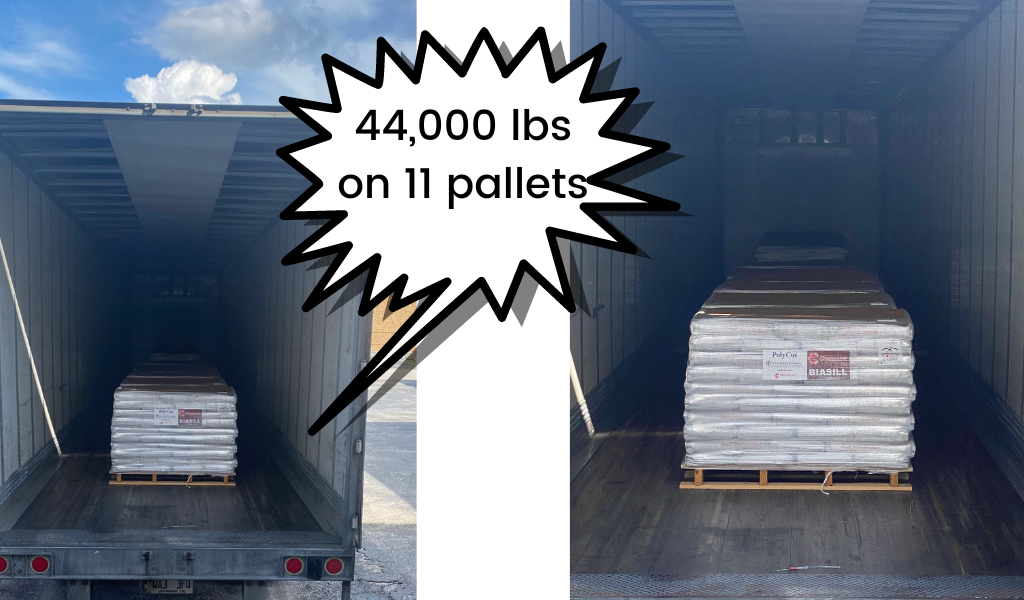 Heavy weight pallets are handled at our warehouses everyday so we make sure its loaded right and safe on the road